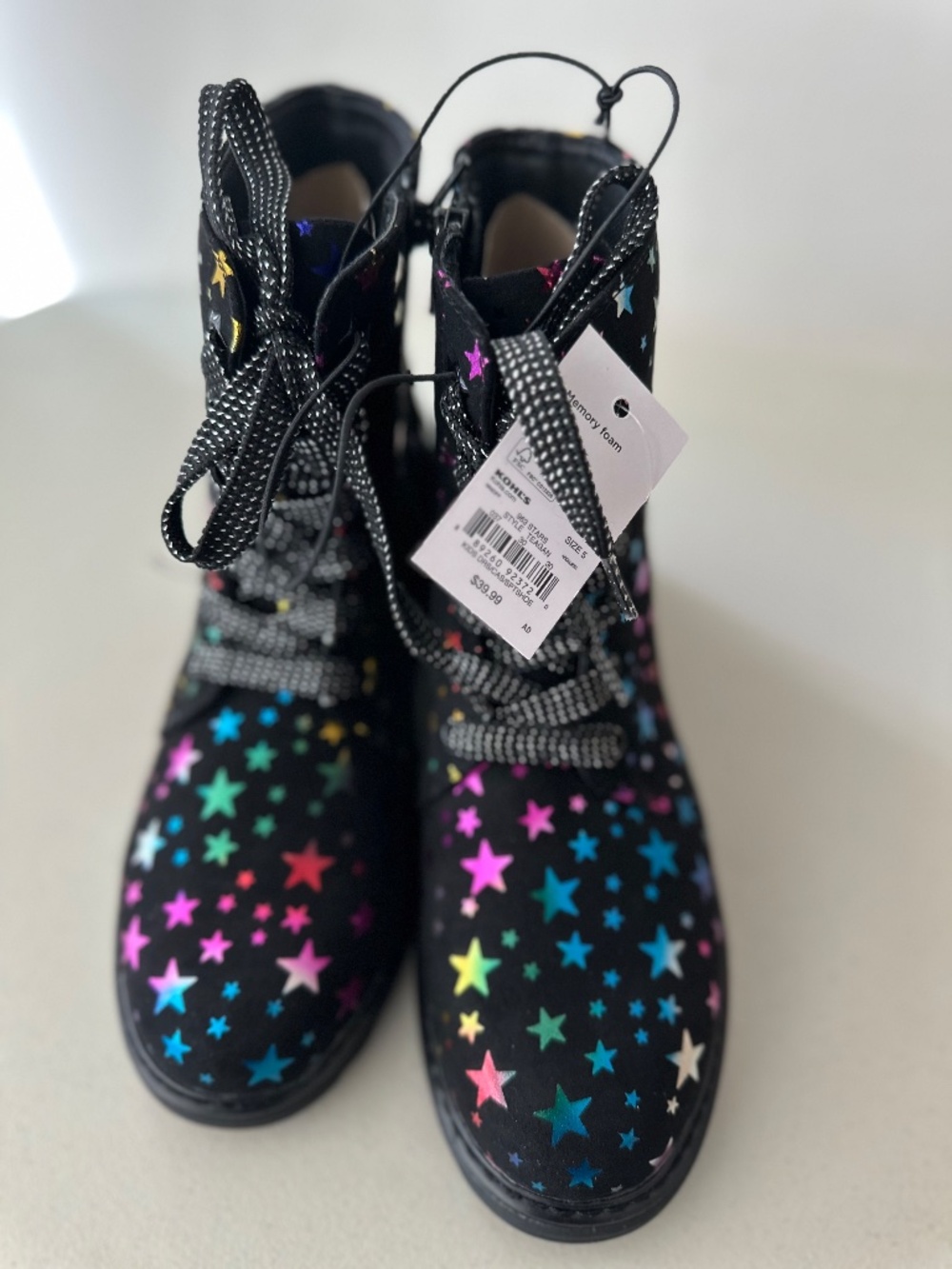NWT Youth SO Memory Foam Teagan STARS Big Kids 5 - Picture 5 of 5